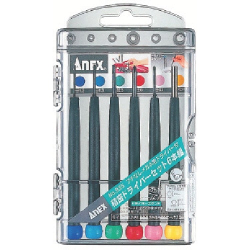 トラスコ中山 アネックス P柄精密ドライバーセット6本組 493-6400(ご注文単位1個)【直送品】