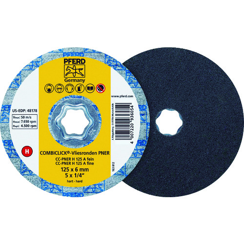トラスコ中山 PFERD ディスクペーパー コンビクリック不織布ディスク PNER 765-3417(ご注文単位5枚)【直送品】