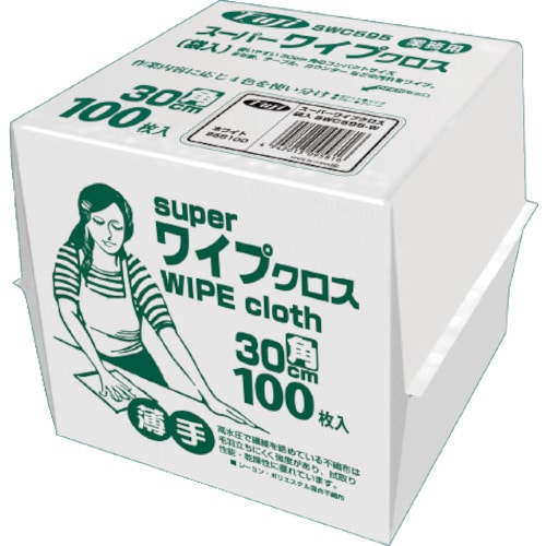 トラスコ中山 フジ フジスーパーワイプクロス ホワイト(袋入)(ご注文単位1袋)【直送品】