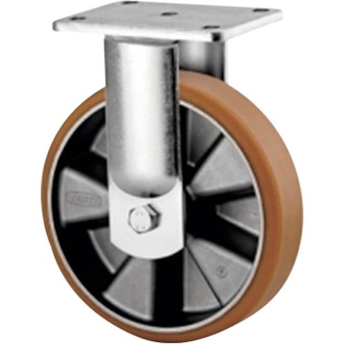 トラスコ中山 テンテキャスター 重荷重用高性能旋回キャスター“DELTA”(ウレタン車輪) φ160 固定式(JIS規格品) 固定式(ご注文単位1個)【直送品】