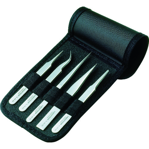 トラスコ中山 リンドストローム 静電気対策ESDピンセット 非磁性 5本 アソート TLSS-SA-SL、TLAA-SA-SL他(ご注文単位1個)【直送品】