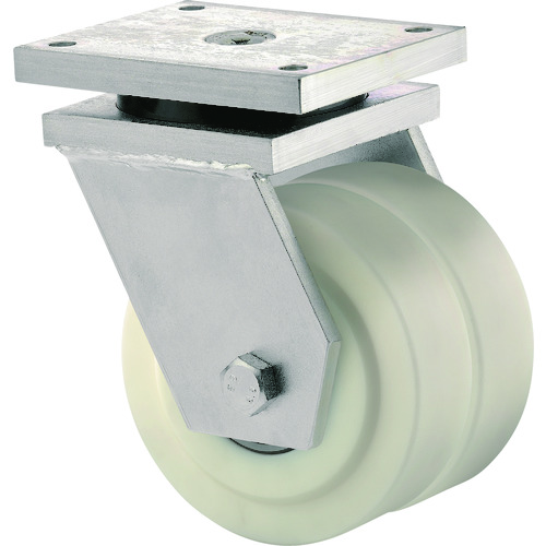 トラスコ中山 テンテキャスター 低床式超重荷重用双輪キャスター“OMIKRON TWIN”(強化ナイロン車) φ100 自在式(ご注文単位1個)【直送品】