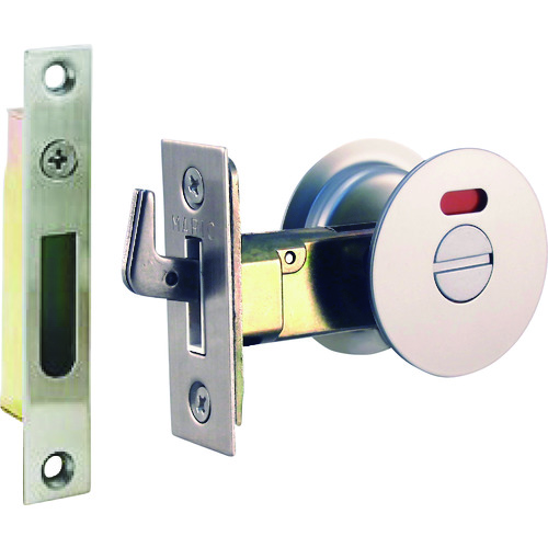 トラスコ中山 MK チューブラ引戸鎌錠 シルバー (表示付) B/S51mm(ご注文単位1セット)【直送品】