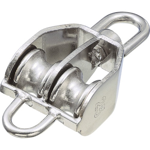 トラスコ中山 水本 滑車 ステンレス 豆ブロック2車ベケ付 参考使用荷重160kg（ご注文単位1個）【直送品】