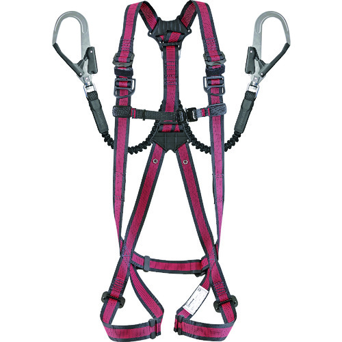 トラスコ中山 タジマ ハーネスGS 蛇腹 ダブルL2セット ライン赤 Mサイズ（ご注文単位1個）【直送品】