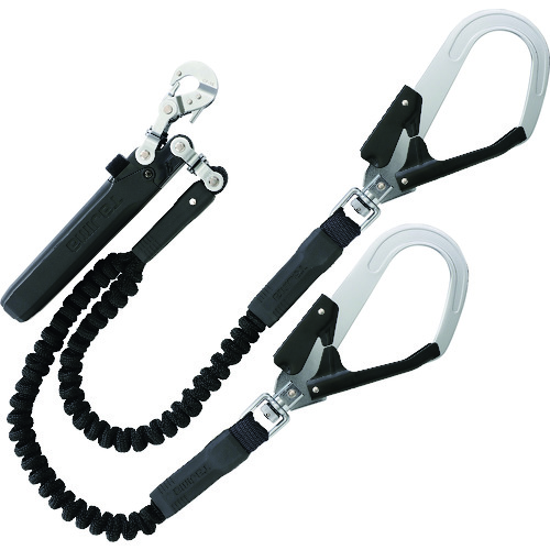 トラスコ中山 タジマ ハーネス用ランヤード蛇腹 ダブル L2フック（ご注文単位1本）【直送品】