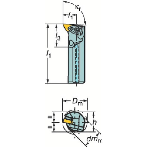 トラスコ中山 サンドビック コロターンRC ネガチップ用ボーリングバイト(410) 601-4461(ご注文単位1個)【直送品】