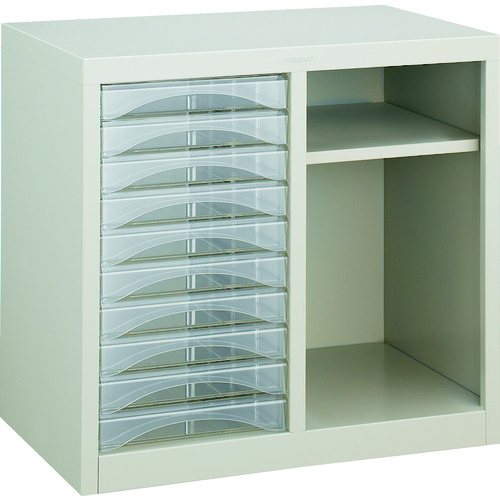 トラスコ中山 TRUSCO レターケース A4型・棚付コンビ 浅型引出し10個（ご注文単位1台）【直送品】