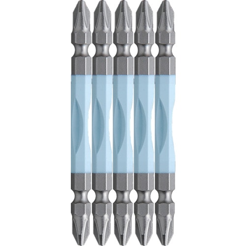 トラスコ中山 アネックス ドライバービット(トーションタイプ) 刃先+2×全長85mm (カラー5本入)(ご注文単位1パック)【直送品】