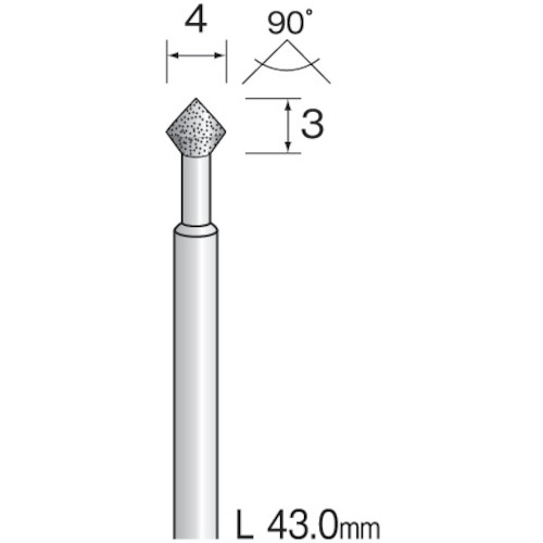 トラスコ中山 ミニモ 電着ダイヤモンドバー#140 Φ4　852-7663（ご注文単位1本）【直送品】