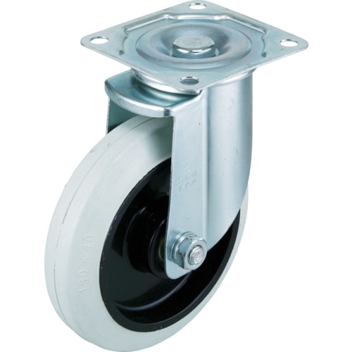 トラスコ中山 ワコー エアーキャスター(自在車) 125mm ホワイトゴム車 365-7663(ご注文単位1個)【直送品】