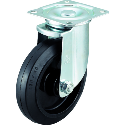 トラスコ中山 ワコー エアーキャスター(自在車) 150mm ゴム車(ご注文単位1個)【直送品】