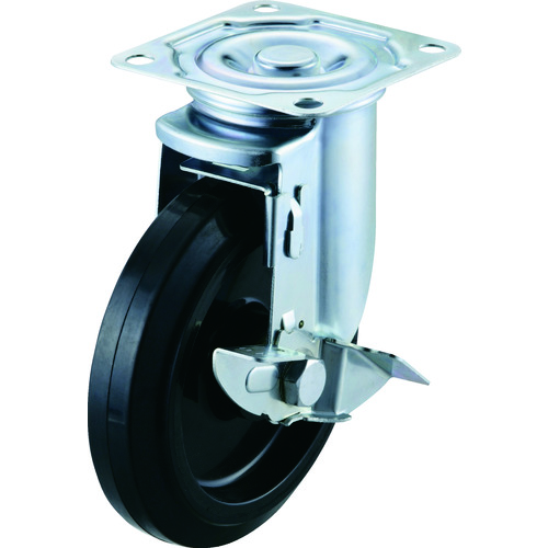 トラスコ中山 ワコー エアーキャスター(自在車ストッパー付) 150mm ゴム車(ご注文単位1個)【直送品】