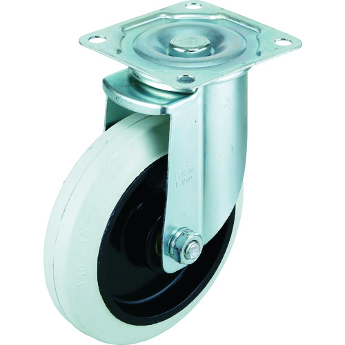トラスコ中山 ワコー エアーキャスター(自在車) 150mm ホワイトゴム車(ご注文単位1個)【直送品】