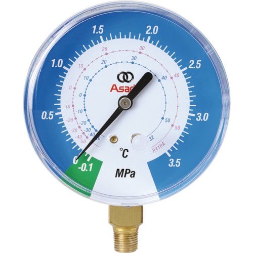 トラスコ中山 アサダ R410A用低圧連成計φ80mm(ご注文単位1個)【直送品】