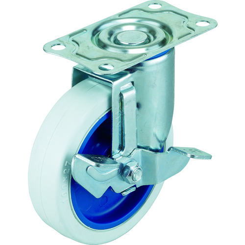 トラスコ中山 ワコー エアーキャスター(自在車ストッパー付) 100mm ホワイトゴム車 365-7752(ご注文単位1個)【直送品】