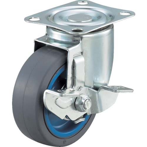 トラスコ中山 ワコー エアーキャスター(自在車ストッパー付) 100mm ゴム車 305-2036(ご注文単位1個)【直送品】