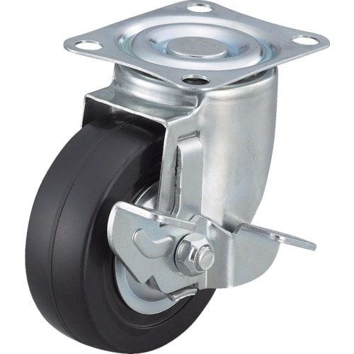 トラスコ中山 ワコー エアーキャスター(自在車ストッパー付) 100mm ゴム車 305-2052(ご注文単位1個)【直送品】