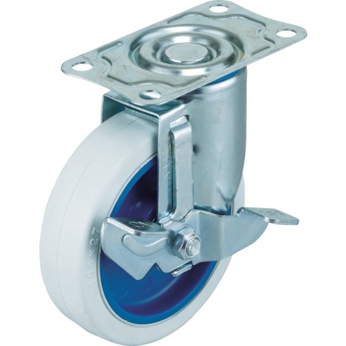 トラスコ中山 ワコー エアーキャスター(自在車ストッパー付) 75mm ホワイトゴム車 365-7795(ご注文単位1個)【直送品】