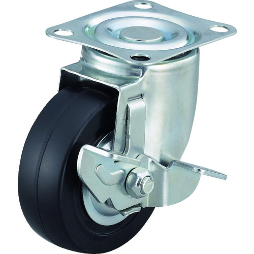 トラスコ中山 ワコー エアーキャスター(自在車ストッパー付) 75mm ゴム車 305-2257(ご注文単位1個)【直送品】