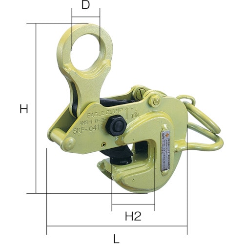 トラスコ中山 イーグル 横つり用クランプ AMS-1t(3-25)(ご注文単位1台)【直送品】