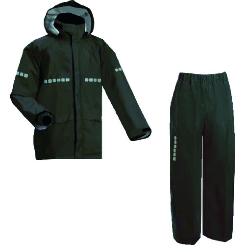 トラスコ中山 前垣 AP1000ワーキングレインスーツ ブラック Lサイズ(ご注文単位1着)【直送品】