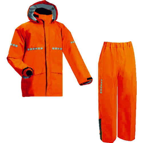 トラスコ中山 前垣 AP1000ワーキングレインスーツ レスキューオレンジ Lサイズ(ご注文単位1着)【直送品】