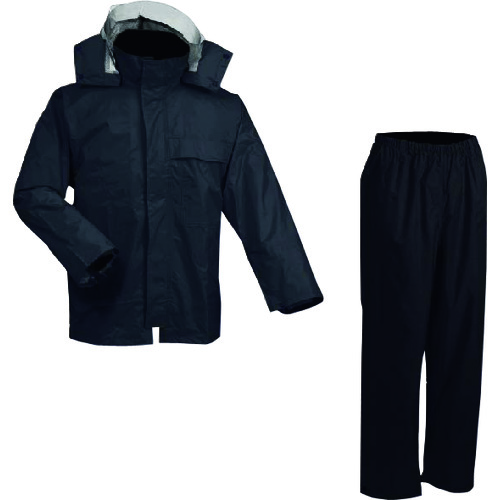 トラスコ中山 前垣 AP300PVCレインスーツ ブラック Lサイズ(ご注文単位1着)【直送品】