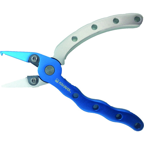 トラスコ中山 KAHARA 4.5inchアルミプライヤー ブルーハワイ/シルバー(ご注文単位1個)【直送品】