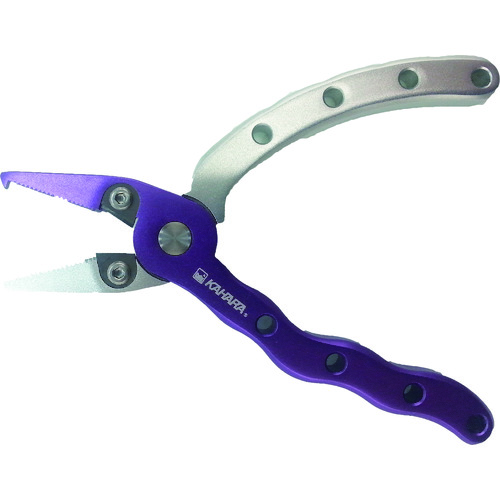 トラスコ中山 KAHARA 4.5inchアルミプライヤー グレープ/シルバー(ご注文単位1個)【直送品】
