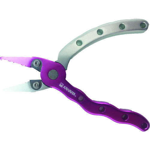 トラスコ中山 KAHARA 4.5inchアルミプライヤー ストロベリー/シルバー(ご注文単位1個)【直送品】