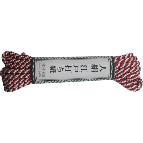 トラスコ中山 ユタカメイク 江戸打ち紐 中丸 約3m 紅白(ご注文単位1巻)【直送品】
