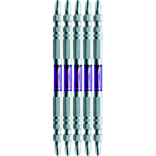 トラスコ中山 アネックス 龍靭ビット スリムタイプ 5本組 両頭 ＋2×110（ご注文単位1パック）【直送品】