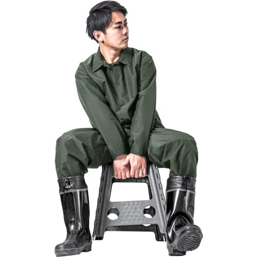 トラスコ中山 マック きどらないレインウェアセットアップ ダークグリーン L(ご注文単位1着)【直送品】