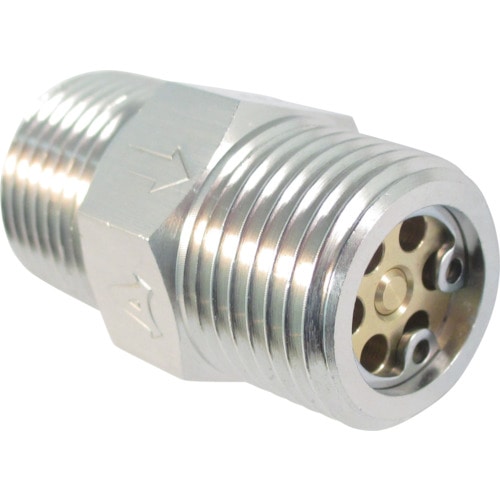 トラスコ中山 ASOH エーチェック 黄銅製チェックバルブ 外ネジ×外ネジ型 R3/8(ご注文単位1個)【直送品】