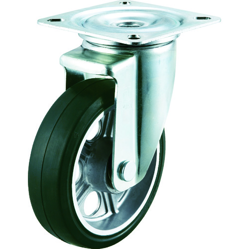 トラスコ中山 ユーエイ アルミホイルゴムキャスター 自在 250φ(ご注文単位1個)【直送品】