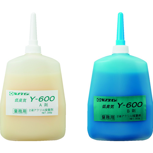 トラスコ中山 セメダイン アクリル系接着剤 メタルロック Y600 600gセット AY-020(ご注文単位1セット)【直送品】