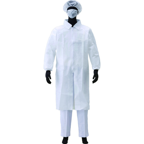 トラスコ中山 アゼアス 白衣3点セット(ファスナー) AZ CLEAN1301 LLサイズ（ご注文単位1セット）【直送品】