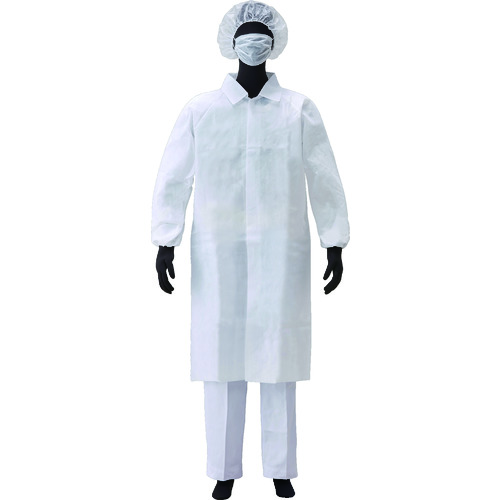 トラスコ中山 アゼアス 白衣3点セット(面ファスナー) AZ CLEAN1302 Mサイズ（ご注文単位1セット）【直送品】