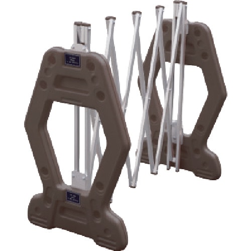 トラスコ中山 ANZEN 現場用簡易アルミゲート AZゲート茶(反射なし) 2M(ご注文単位1個)【直送品】