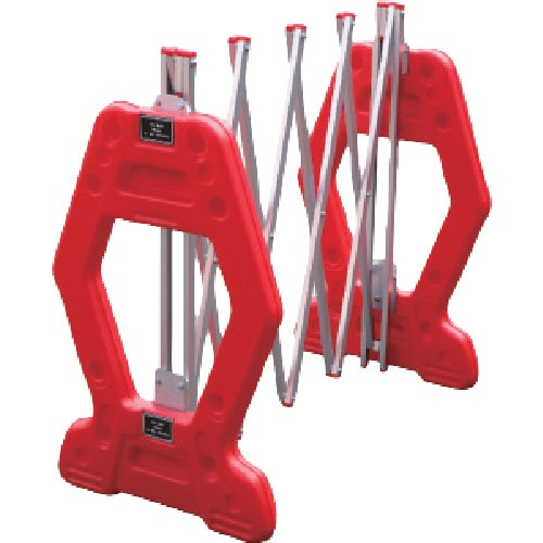 トラスコ中山 ANZEN 現場用簡易アルミゲート AZゲート赤(反射なし) 2M(ご注文単位1個)【直送品】