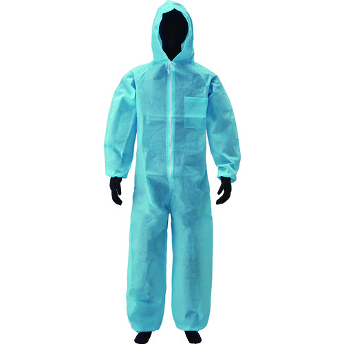 トラスコ中山 アゼアス 使い捨て保護服 PP続服 AZ WORK 青色 L（ご注文単位1着）【直送品】