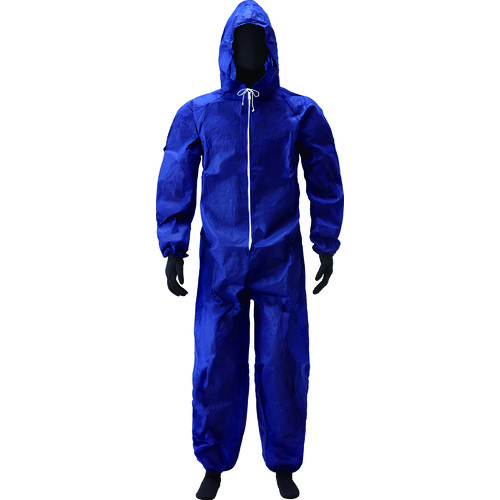トラスコ中山 アゼアス 使い捨て保護服 PP続服 AZ WORK 紺色 M（ご注文単位1着）【直送品】