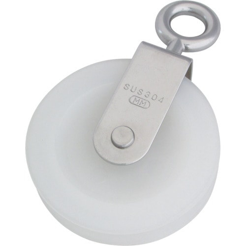 トラスコ中山 水本 滑車 ナイロンプーリー アイタイプ 使用ロープ径Φ~9mm 車数1(ご注文単位1個)【直送品】