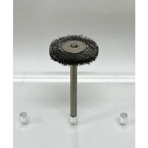 トラスコ中山 リューター 軸付ホイール型ブラシ軸径(mm)：3毛材：硬鋼線（ご注文単位1袋）【直送品】