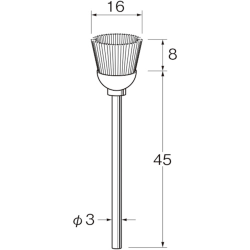 トラスコ中山 リューター 軸付カップ型ブラシ軸径(mm)：3毛材：真ちゅう線（ご注文単位1袋）【直送品】