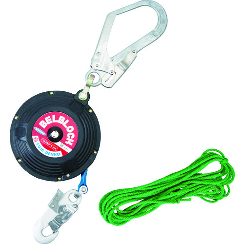 トラスコ中山 ツヨロン ベルト巻取式 ベルブロック 8.0m 大径フック付(ご注文単位1台)【直送品】