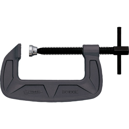 トラスコ中山 スーパー シャコ万力(バーコ型)100mm メタリックグレー焼付塗装(ご注文単位1個)【直送品】