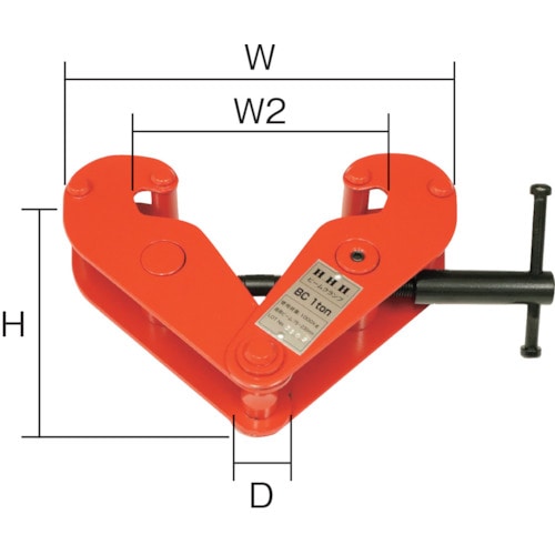 トラスコ中山 HHH ビームクランプ 1t(ご注文単位1台)【直送品】