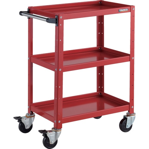 トラスコ中山 TRUSCO ツールワゴン バーディワゴン 600X400XH880 3段 レッド(ご注文単位1台)【直送品】